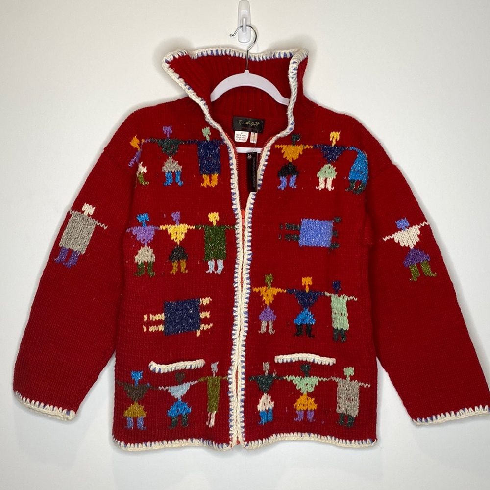 NWT Invisible World Cardigan- Juneau Alaska Neighbors. 100% Wool Size M